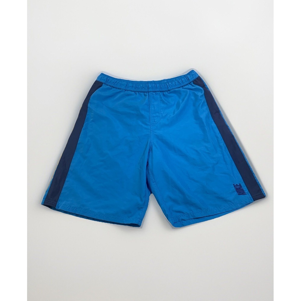 Nike Swim Trunks Mens Large Blue Mesh Brief Drawstring Pockets Water Surf